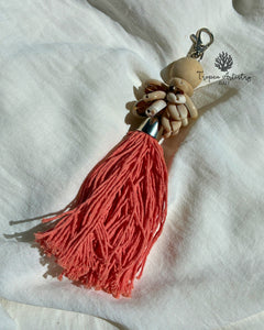Coral Terracotta Tassel Keychain 1