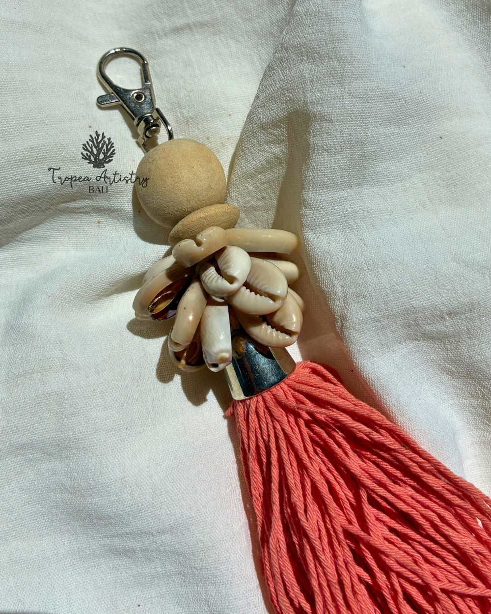 Coral Terracotta Tassel Keychain 2