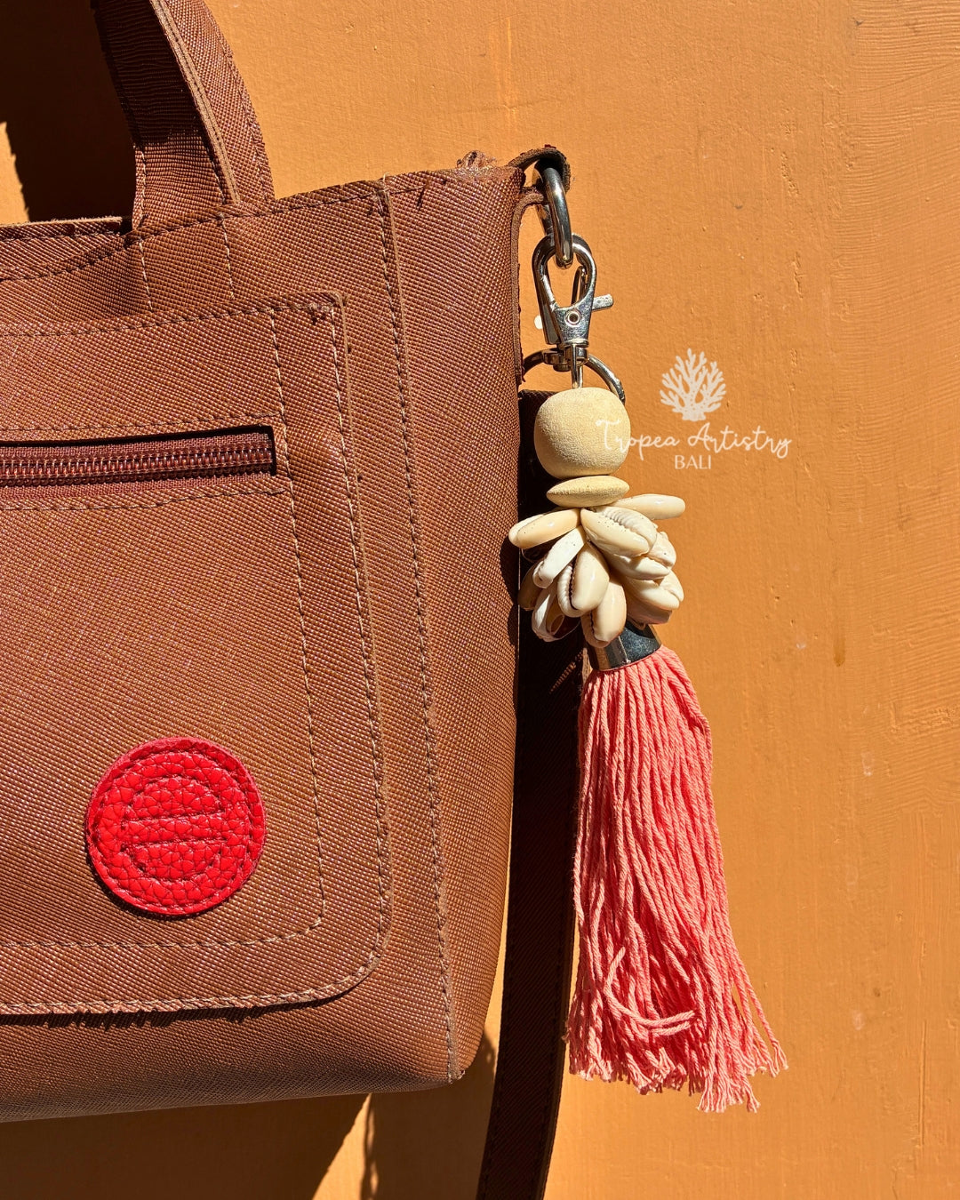 Coral Terracotta Tassel Keychain 3