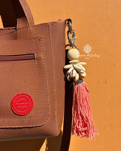 Coral Terracotta Tassel Keychain 3