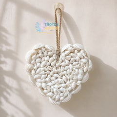 Natural White Heart Seashell Hanging Decor 1