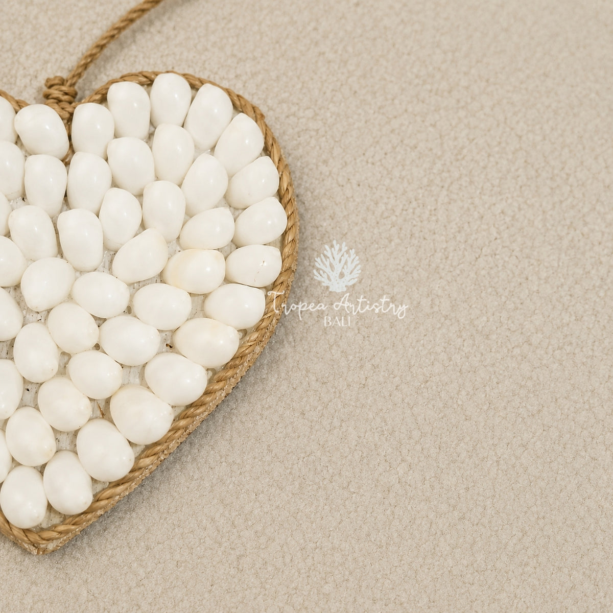 Pearl White Heart Seashell Hanging Decor 2