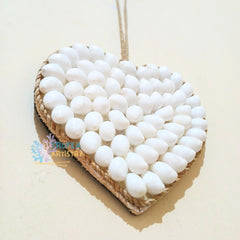 Pearl White Heart Seashell Hanging Decor 4
