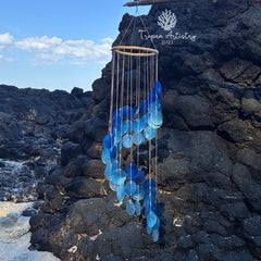 Sky Blue Capiz Shell Wind Chime
