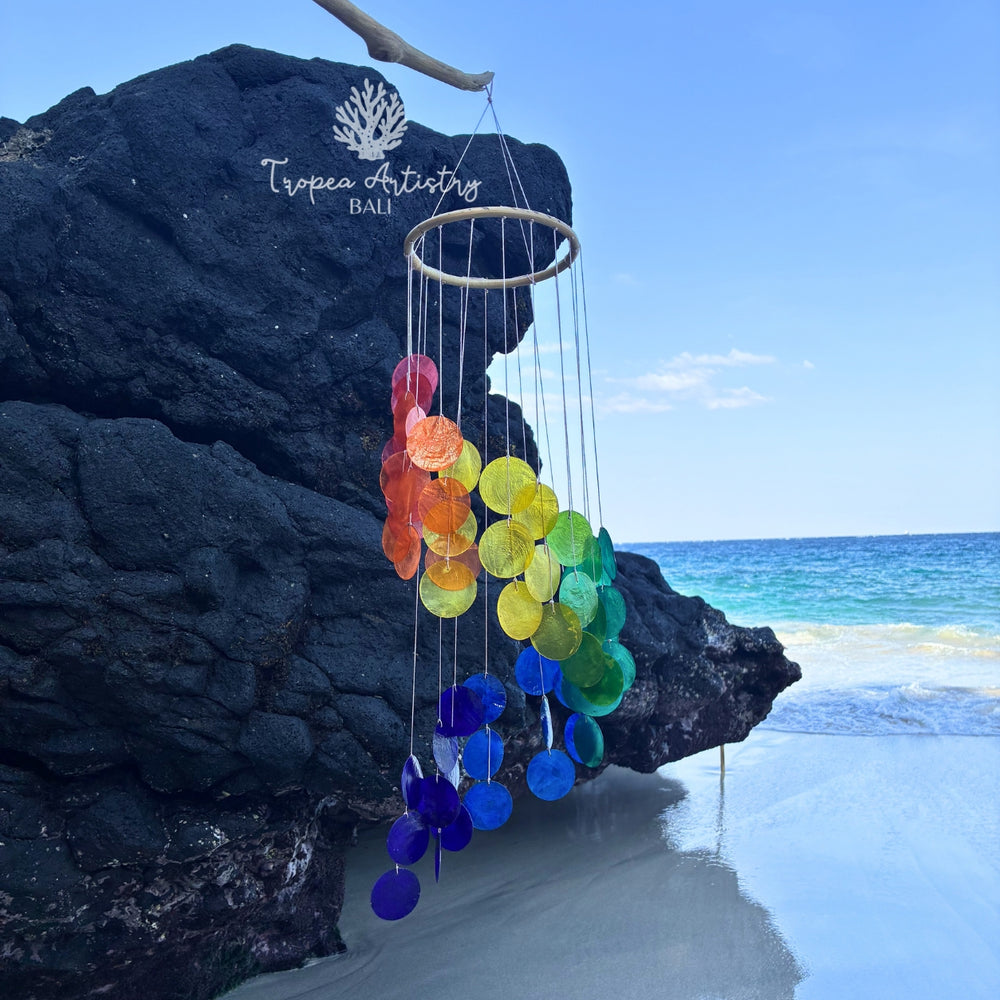 Rainbow Capiz Shell Wind Chime