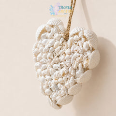 Natural White Heart Seashell Hanging Decor