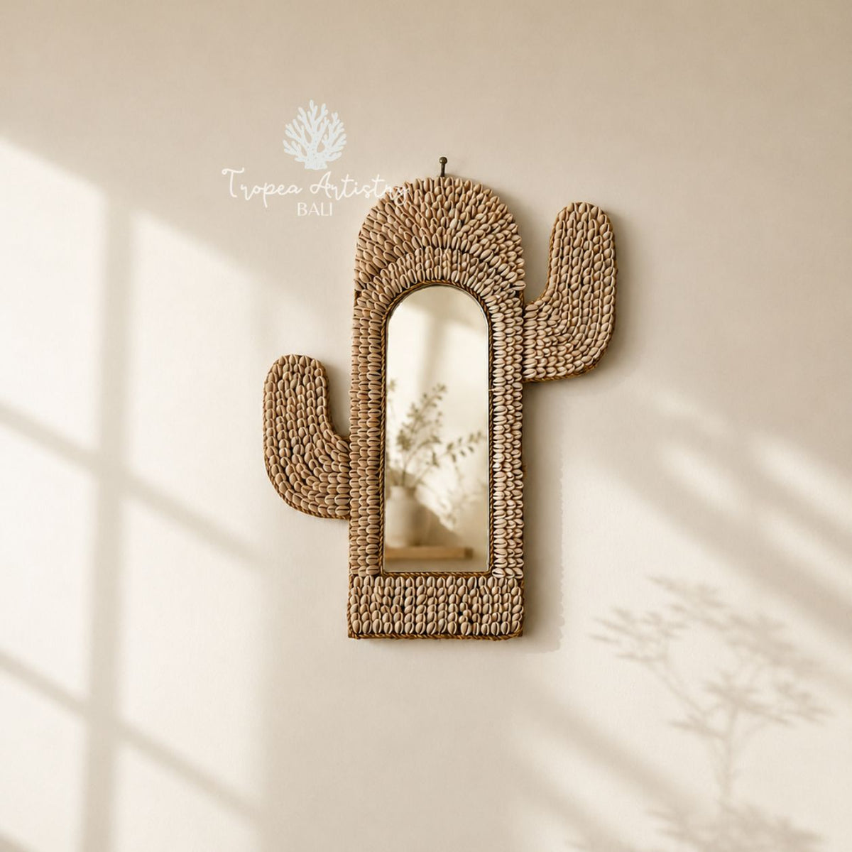 Cowrie Shell Cactus Mirror