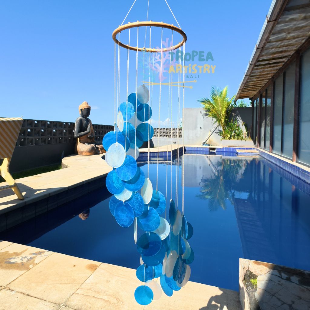 Blue Ocean Breeze Capiz Shell Wind Chime