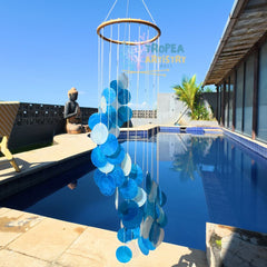Blue Ocean Breeze Capiz Shell Wind Chime