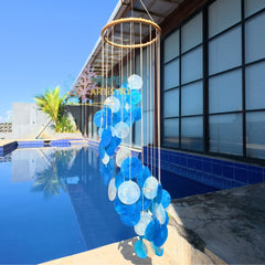 Blue Ocean Breeze Capiz Shell Wind Chime