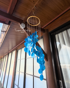 Ocean Blue Capiz Shell Wind Chime