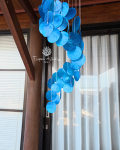 Ocean Blue Capiz Shell Wind Chime