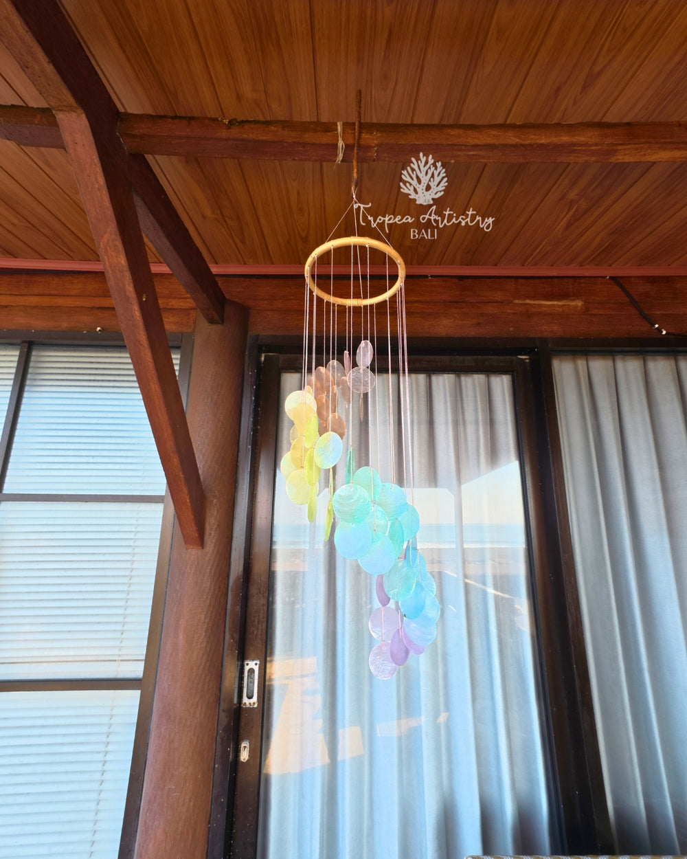 Dreamy Pastel Capiz Shell Wind Chime
