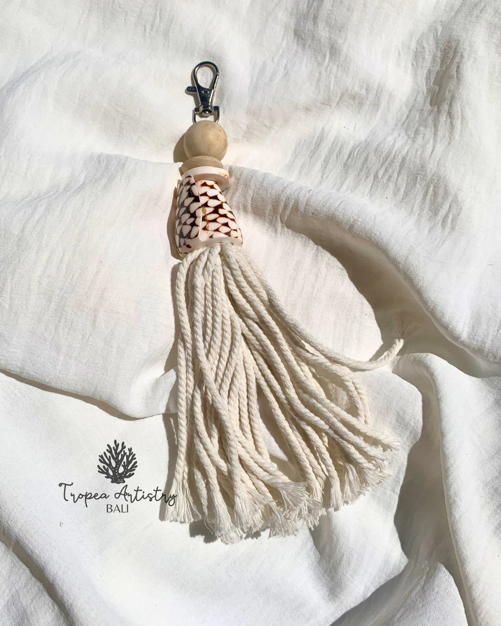 Brown Pattern Shell Keychain