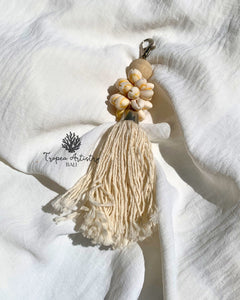 Yellow Cowrie Shell Keychain 1