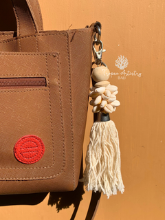 Yellow Cowrie Shell Keychain 2