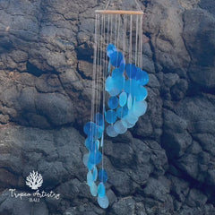 Sky Blue Capiz Shell Wind Chime
